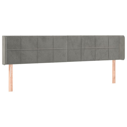 Testiera a LED Grigio Chiaro 163x16x78/88 cm in Velluto - homemem39