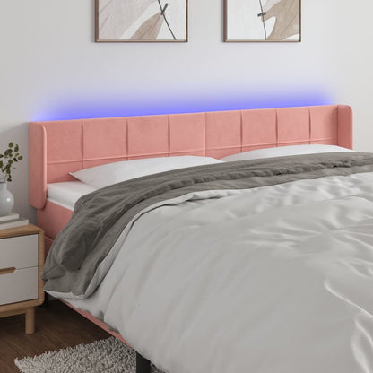 Testiera a LED Rosa 163x16x78/88 cm in Velluto - homemem39