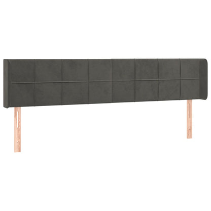 Testiera a LED Grigio Scuro 203x16x78/88 cm in Velluto - homemem39