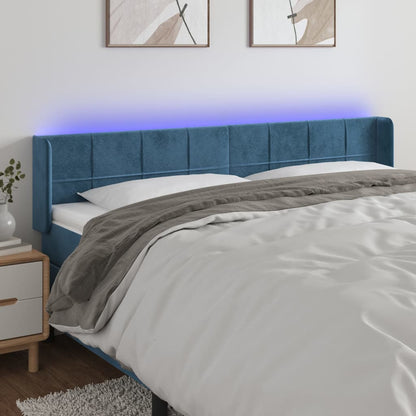 Testiera a LED Blu Scuro 203x16x78/88 cm in Velluto - homemem39