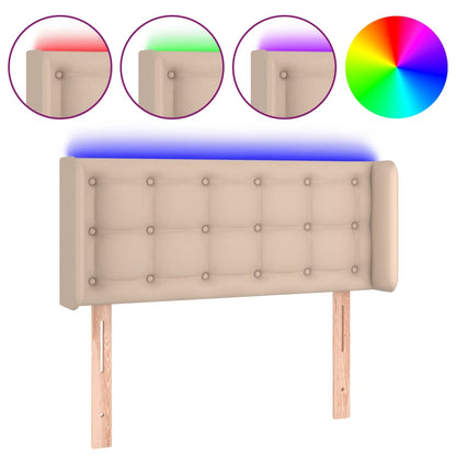 Testiera Cappuccino a LED 83x16x78/88 cm in Similpelle - homemem39