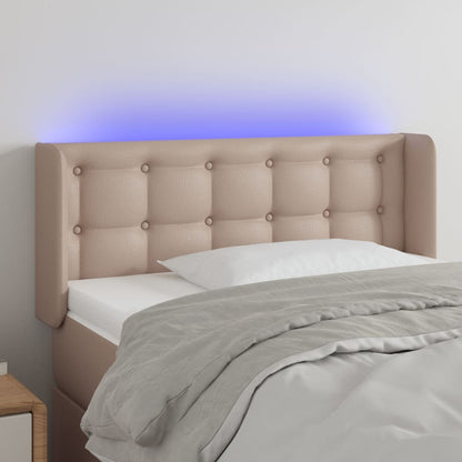 Testiera Cappuccino a LED 83x16x78/88 cm in Similpelle - homemem39