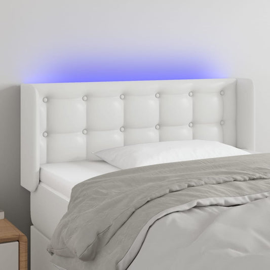 Testiera a LED Bianca 93x16x78/88 cm in Similpelle - homemem39