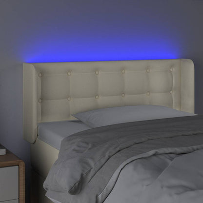 Testiera a LED Crema 93x16x78/88 cm in Similpelle