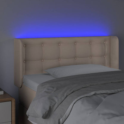 Testiera Cappuccino a LED 93x16x78/88 cm in Similpelle