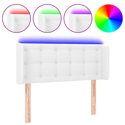 Testiera a LED Bianca /88 cm in Similpelle