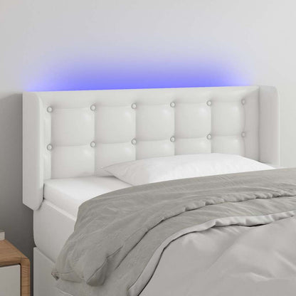 Testiera a LED Bianca /88 cm in Similpelle