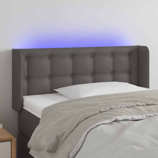 Testiera a LED Grigio 103x16x78/88 cm in Similpelle - homemem39