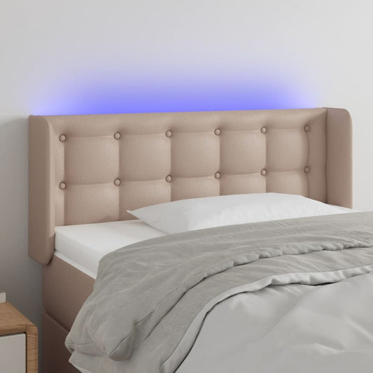 Testiera Cappuccino a LED 103x16x78/88 cm in Similpelle - homemem39