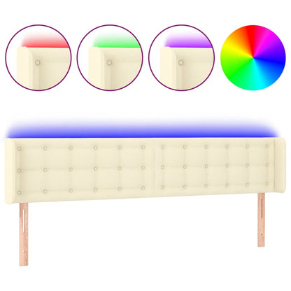 Testiera a LED Crema 163x16x78/88 cm in Similpelle - homemem39