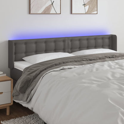 Testiera a LED Grigio 163x16x78/88 cm in Similpelle - homemem39