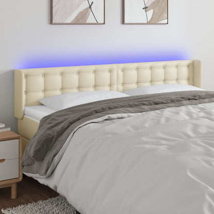 Testiera a LED Crema 183x16x78/88 cm in Similpelle - homemem39