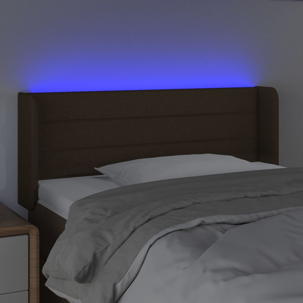 Testiera a LED Marrone Scuro 83x16x78/88 cm in Tessuto - homemem39