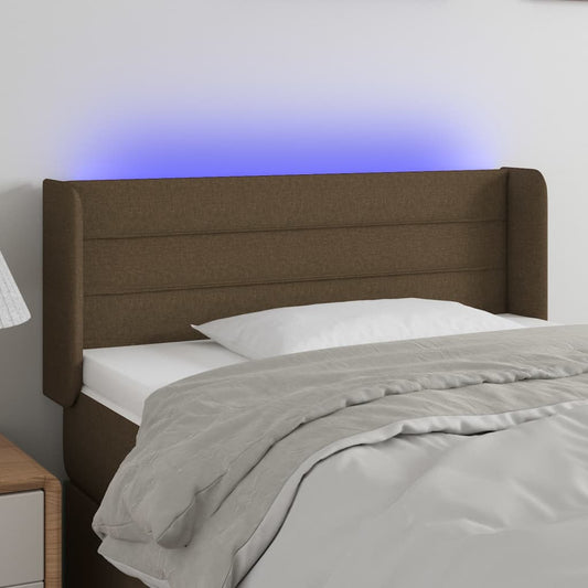 Testiera a LED Marrone Scuro 103x16x78/88 cm in Tessuto | homemem39