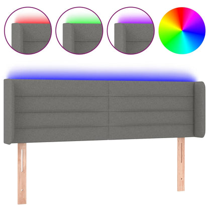 Testiera a LED Grigio Scuro 147x16x78/88 cm in Tessuto - homemem39