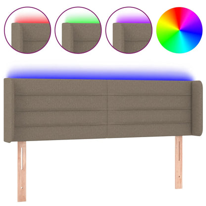 Testiera a LED Tortora 147x16x78/88 cm in Tessuto - homemem39