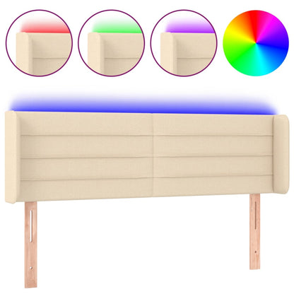 Testiera a LED Crema 147x16x78/88 cm in Tessuto - homemem39
