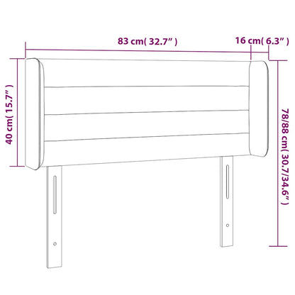 Testiera a LED Blu Scuro 83x16x78/88 cm in Velluto | homemem39