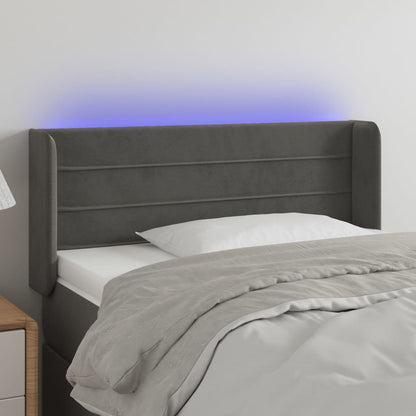 Testiera a LED Grigio Scuro 93x16x78/88 cm in Velluto - homemem39