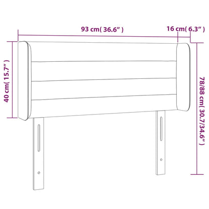 Testiera a LED Nera 93x16x78/88 cm in Velluto - homemem39