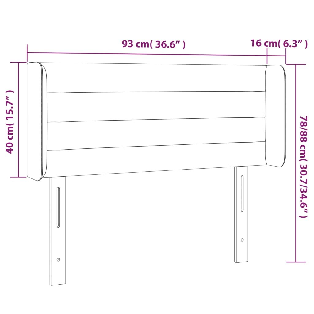 Testiera a LED Rosa 93x16x78/88 cm in Velluto - homemem39