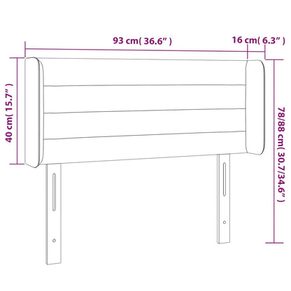 Testiera a LED Rosa 93x16x78/88 cm in Velluto - homemem39
