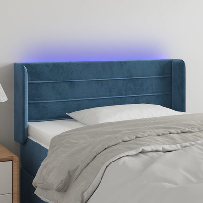 Testiera a LED Blu Scuro 103x16x78/88 cm in Velluto - homemem39