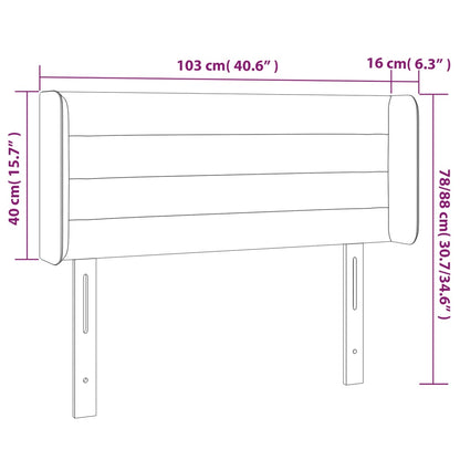 Testiera a LED Rosa 103x16x78/88 cm in Velluto - homemem39