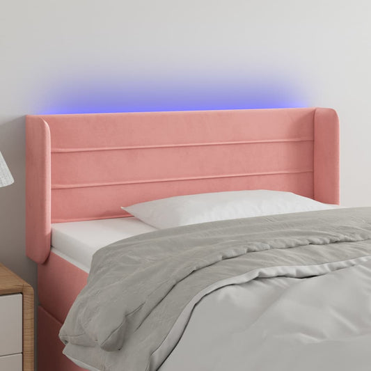 Testiera a LED Rosa 103x16x78/88 cm in Velluto - homemem39