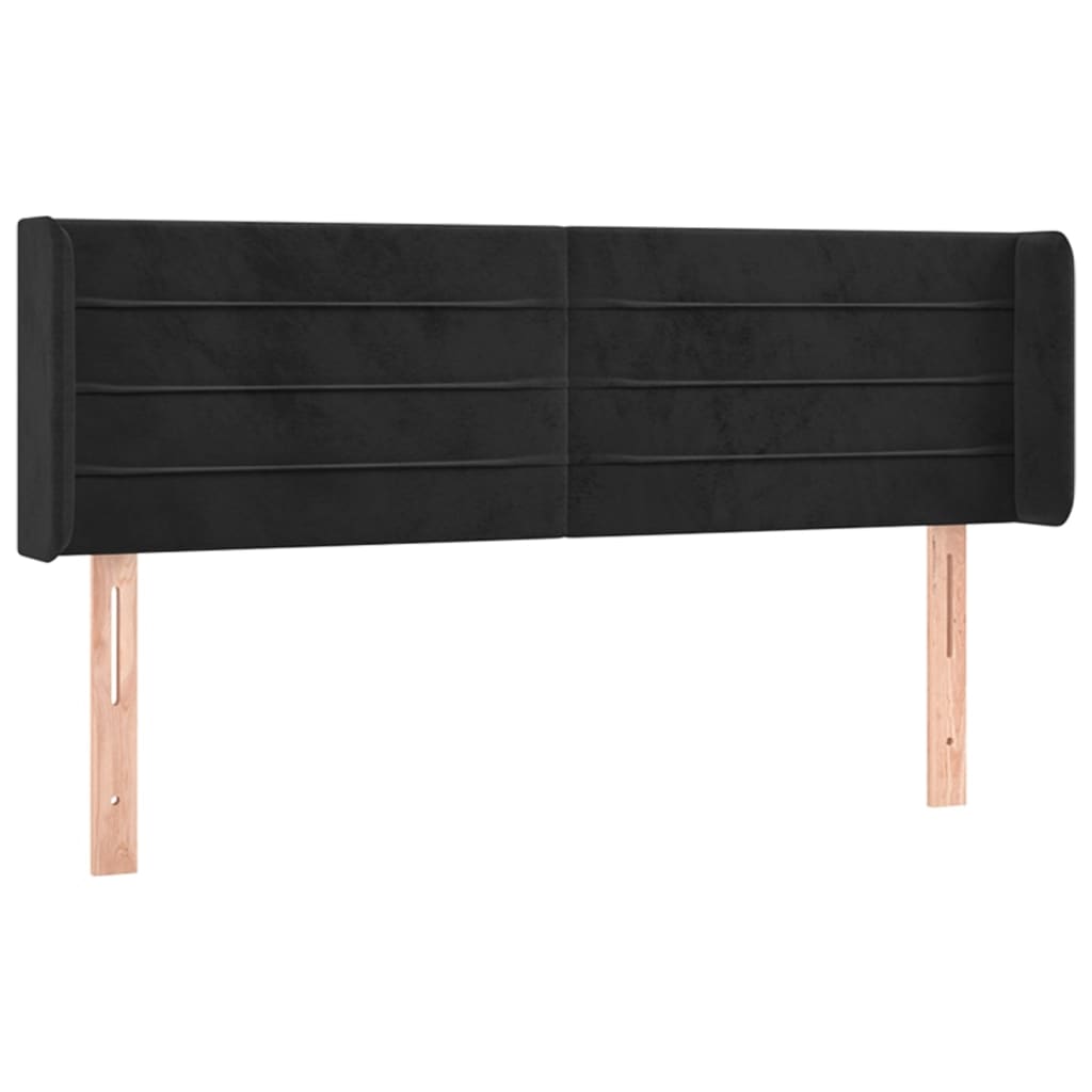 Testiera a LED Nera 147x16x78/88 cm in Velluto - homemem39