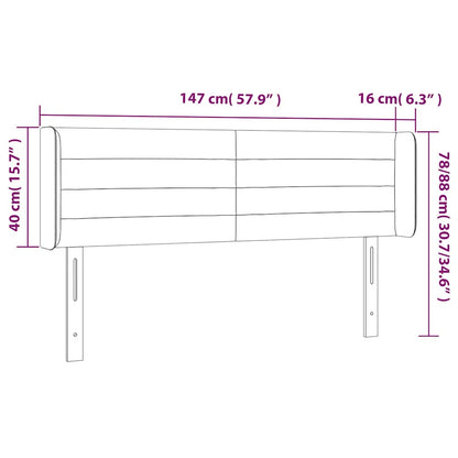 Testiera a LED Blu Scuro 147x16x78/88 cm in Velluto | homemem39