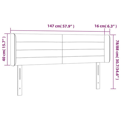 Testiera a LED Rosa 147x16x78/88 cm in Velluto - homemem39