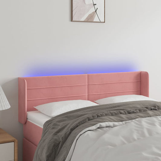 Testiera a LED Rosa 147x16x78/88 cm in Velluto - homemem39