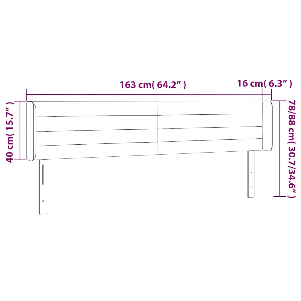 Testiera a LED Verde Scuro 163x16x78/88 cm in Velluto | homemem39
