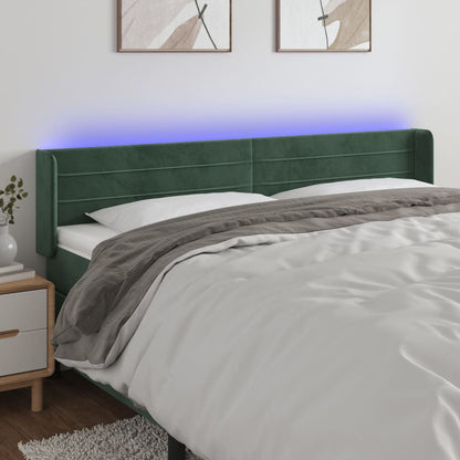 Testiera a LED Verde Scuro 163x16x78/88 cm in Velluto - homemem39