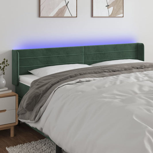 Testiera a LED Verde Scuro 163x16x78/88 cm in Velluto - homemem39