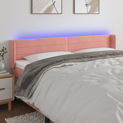 Testiera a LED Rosa 183x16x78/88 cm in Velluto - homemem39