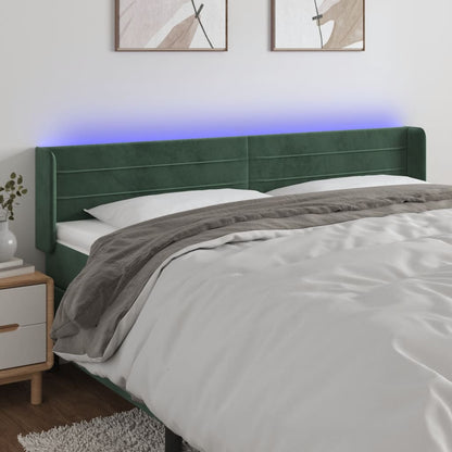 Testiera a LED Verde Scuro 203x16x78/88 cm in Velluto - homemem39