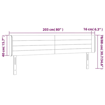 Testiera a LED Blu Scuro 203x16x78/88 cm in Velluto | homemem39