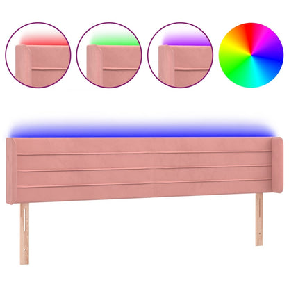 Testiera a LED Rosa 203x16x78/88 cm in Velluto - homemem39
