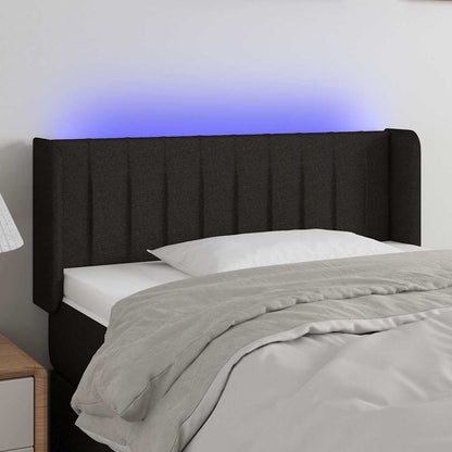 Testiera a LED Nera 83x16x78/88 cm in Tessuto