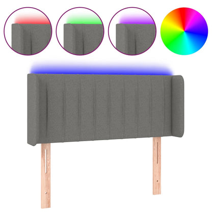 Testiera a LED Grigio Scuro 93x16x78/88 cm in Tessuto - homemem39