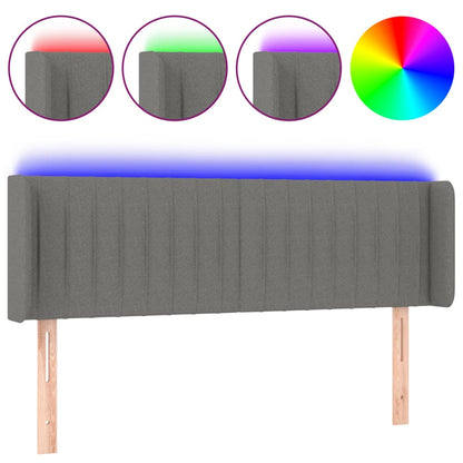 Testiera a LED Grigio Scuro 147x16x78/88 cm in Tessuto - homemem39