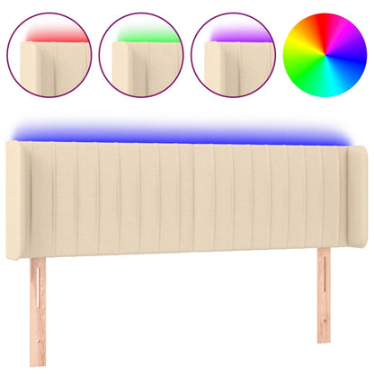 Testiera a LED Crema 147x16x78/88 cm in Tessuto - homemem39