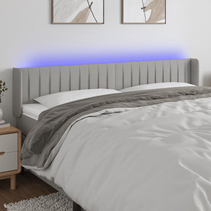 Testiera a LED Grigio Chiaro 183x16x78/88 cm in Tessuto - homemem39