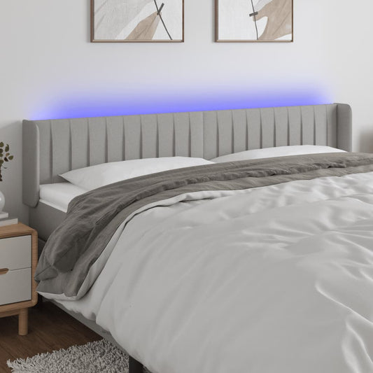 Testiera a LED Grigio Chiaro 183x16x78/88 cm in Tessuto - homemem39