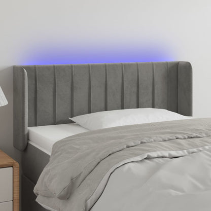 Testiera a LED Grigio Chiaro 83x16x78/88 cm in Velluto - homemem39