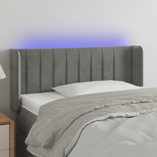 Testiera a LED Grigio Chiaro 83x16x78/88 cm in Velluto - homemem39