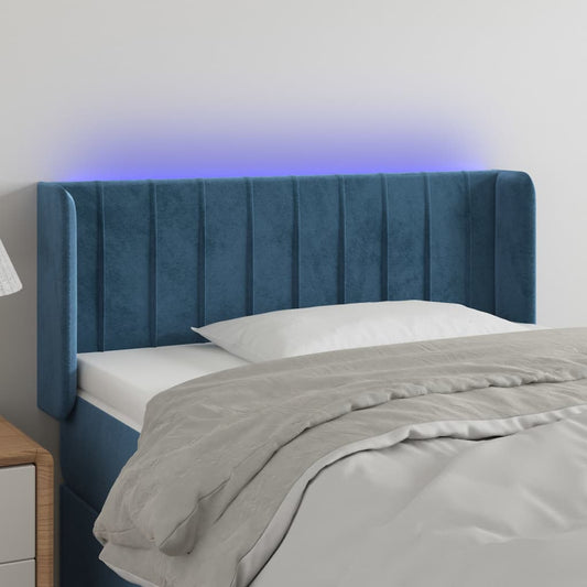 Testiera a LED Blu Scuro 83x16x78/88 cm in Velluto - homemem39