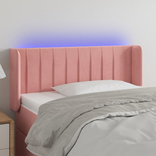 Testiera a LED Rosa 83x16x78/88 cm in Velluto - homemem39